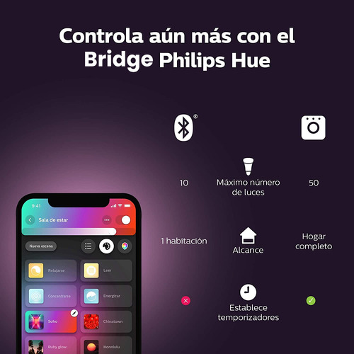 Set 3 Poste Osram Smart+ Colores Zigbee & Bt Philips Hue