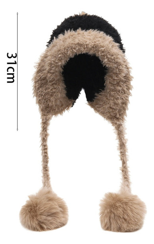 Gorro De Punto Con Orejeras De Felpa Cálido Para Invierno Co