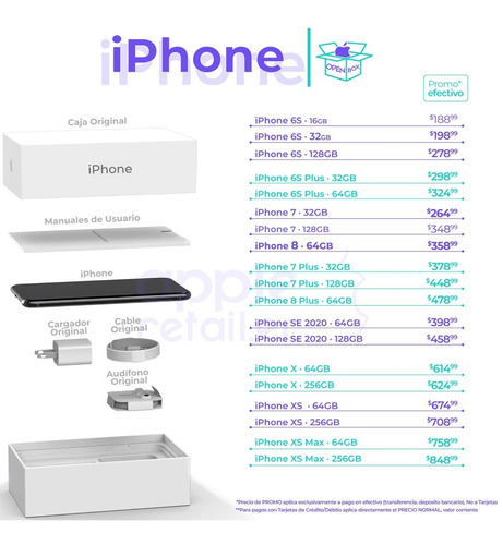 iPhone 7 8 Xs 6s Se 64 128 Caja Completa. Envio G R A T I S