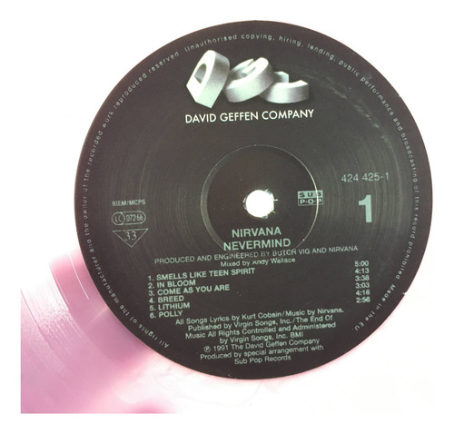 Lp Rosa Vinil Nirvana Nevermind 2012 Eu Original