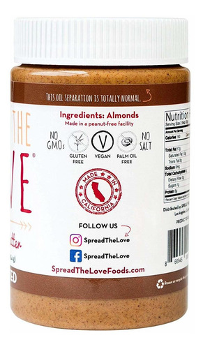 Difundir El Amor Sin Sal Mantequilla De Almendras, De 16 Onz