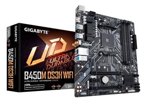 Tarjeta Madre Gigabyte B450m Ds3h Wifi Am4 Ddr4 Micro Atx