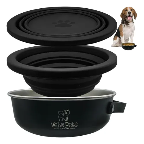 Vebs Pets- Tazón De Acero Inoxidable 30 Oz, Con ...