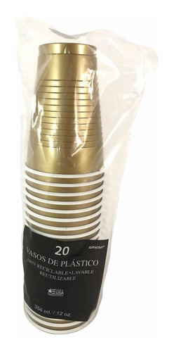 Kit Premium P 60 Desechables Oro Dorado Plato Vaso Cubiertos