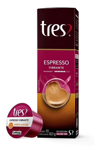 3embalagens C/10cáp 8g Cada Café Espresso Vibrante 3corações