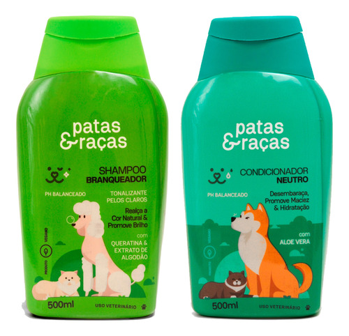 Shampoo Clareador E Condicionador Patas & Raças