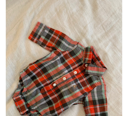 Camisa Gap Bebé Escocesa 0-3meses Tipo Body Impecable (Usado)