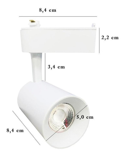 Spot Led Para Trilho 07w Eco Cob Branco 4000k