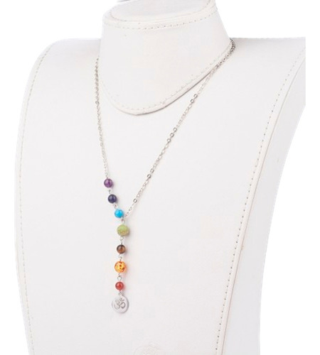 Collar En V Siete Chakras Sanación Cuarzos Naturales 3711 Ti