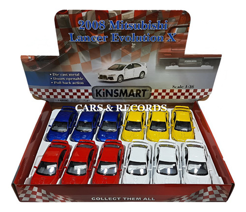 Mitsubishi Lancer Evo X 2008 Nuevo Sin Caja Az Kinsmart 1/32 Azul