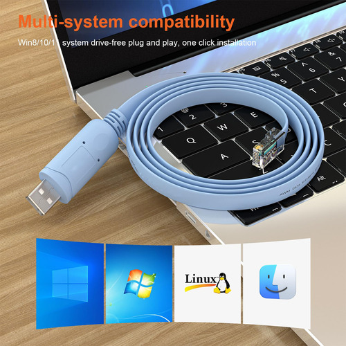 Cable De Red Compatible Con Cisco Usb A Rj45 Azul 1.8m