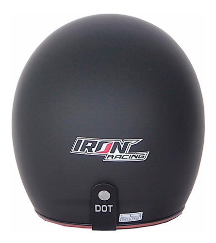 Imagen 5 de 7 de Casco Abieto 3/4 Iron Racing Chopper Negro Mate Lente Humo