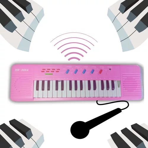 Teclado Infantil Eletrônico Musical para Criança com Microfone Preto -  Aladim Kids
