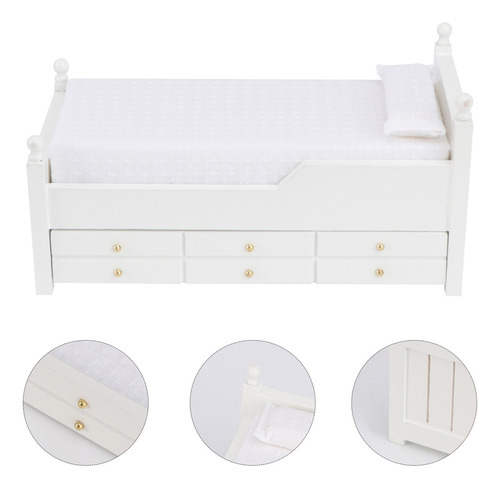 Mueble De Cama Con Cajones En Miniatura 1/12 Mini House, Mod