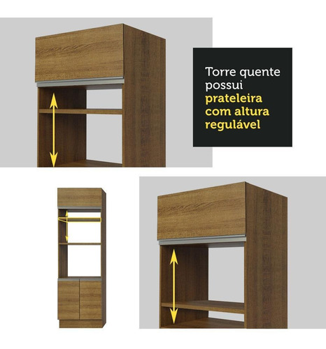 Cozinha Madesa Vicenza C Armário E Balcão (sem Tampo E Pia) Cor Rustic/Bronze