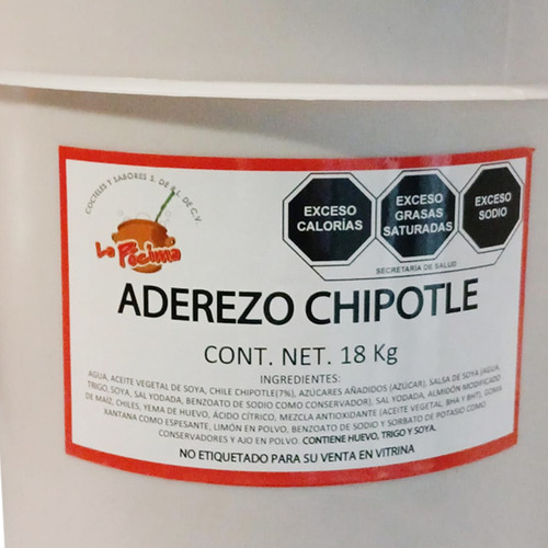 Aderezo Chipotle La Pócima 18 Kg