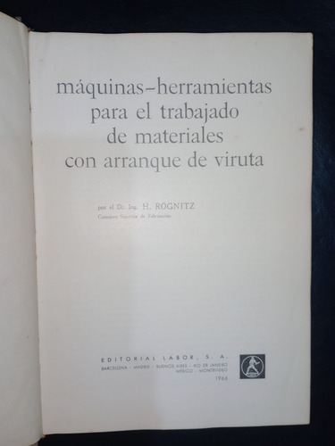 Máquinas Herramientas Materiales Arranque Viruta Rognitz