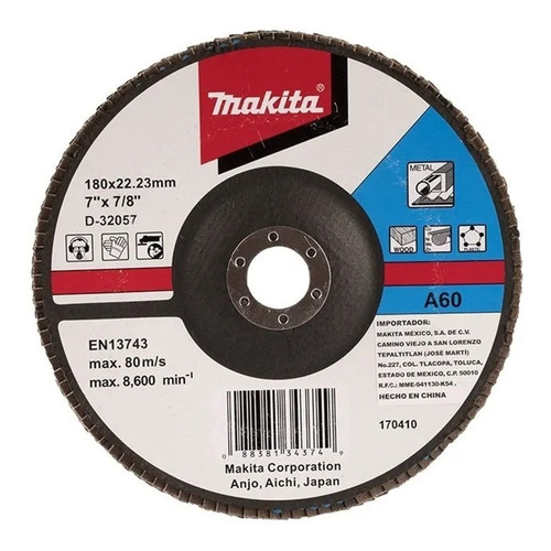 Multidisco De Lija Grano 60 De 7 Pulgadas Makita D32057