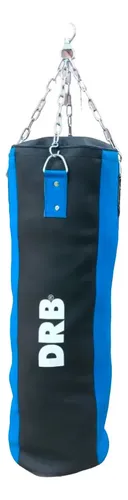 Bolsa Boxeo 20 90cm Drb Azul Negro Costuras Reforzadas