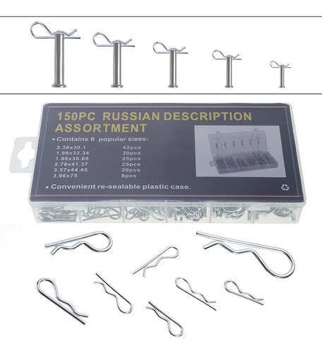 150 Piezas Horquilla Cotter Clips Pasadores De Chaveta R