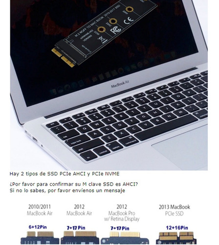 Imagen 4 de 4 de Tarj Adaptadora Ssd M.2 Ngff Pcie Ahci Compatible100% A1465