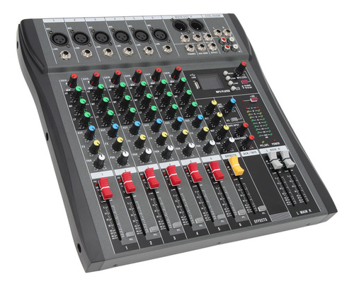 Placa De Sonido Power Mixer De 6 Canales Para Streaming
