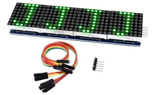  Módulo De 4 Matrices Led 8x8 Color Verde Max7219 Arduino