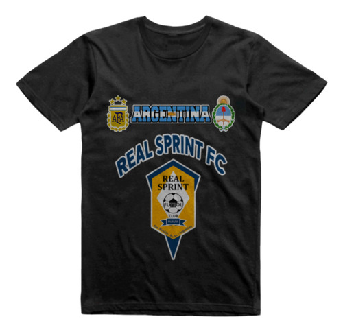 Remera Algodon Negra Real Sprint Fc San Nicolas