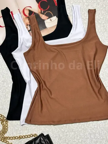 Kit 3 Blusas Femininas Regata Verão Em Suplex Forro Duplo