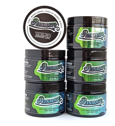 Manup Pomada Para Peinar Barba O Cabello 150 Gr Kit 6 Piezas