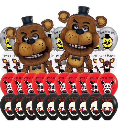 Kit 42 Globos Freddy For Decoracion Fnaf Con Globos Niño