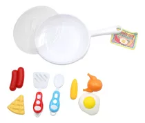 POPUTOY Juego de 28 juguetes de cocina de simulación, juego de cocina con  utensilios de cocina de acero inoxidable y accesorios para niños pequeños y