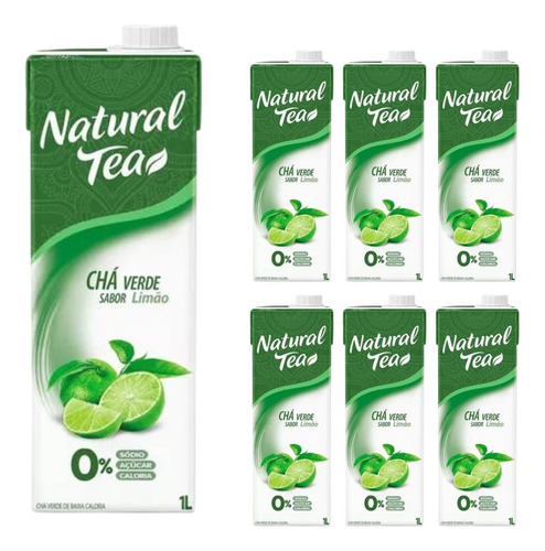 Kit Com 6 Chá Verde Limão Zero Açúcar Natural Tea Caixa 1l