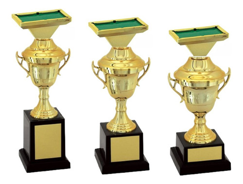 3 Troféus Bilhar Mata Mata Torneio Mesa De Sinuca Vitória