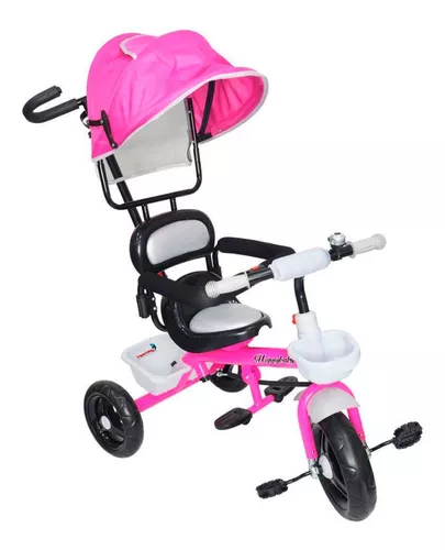 Triciclo Infantil Empurrador Com Capota Azul BW084AZ