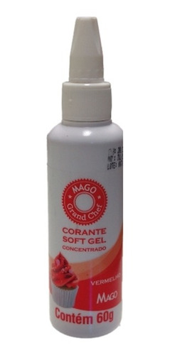 Imagem 1 de 1 de Mago Corante Soft Gel Vermelho Com 60gr
