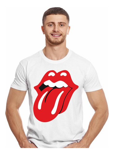 Polera The Rolling Stones Tongue No Logo Rock Impresión Dire