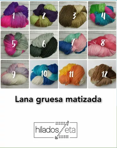 Lana Gruesa Matizada Tit. 2/3 Combo 5 Madejas. Hilados Zeta