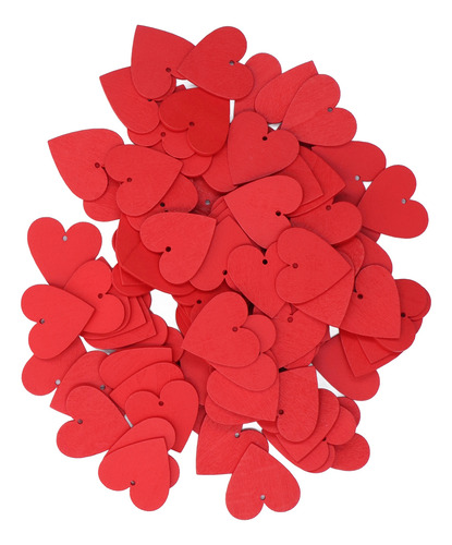 100 Unidades De Corazones De Madera En Blanco, Brillantes, D