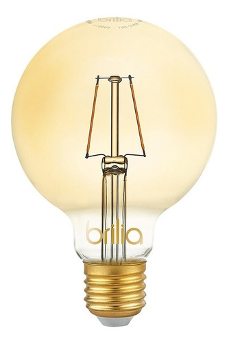 Lâmpada Filamento Led G95 2,5w 2000k Amarelo Vintage  Brilia