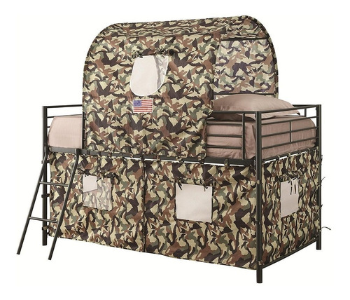 Cama Alta Infantil Militar Cubierta Camuflaje Envio Gratis