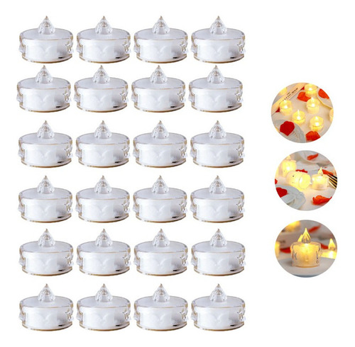 24 Mini Vela Electrónica Decorativa Artificial Led Luz