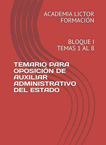 Libro: Temario Para Oposición De Auxiliar Administrativo Del