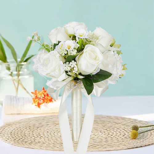 Ramo De Flores De, Ramo De Boda Artificial Realista Para