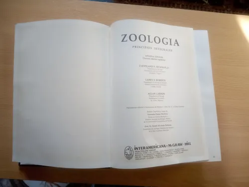Zoología Principios Integrales, Hickman 9na Edición. Mcgraw (Usado)