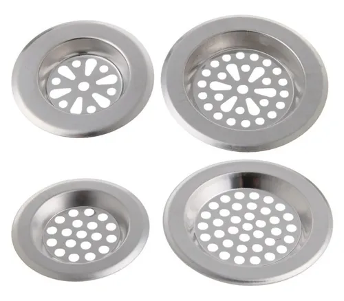 Filtro De Fregadero X4 De Cocina Drenaje Para Baño Acero Evs Color Plateado