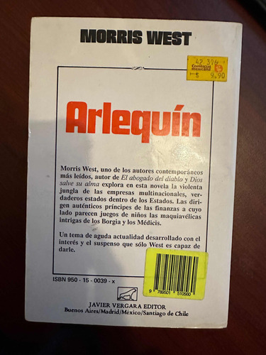 Libro Arlequin Morris West (Usado)