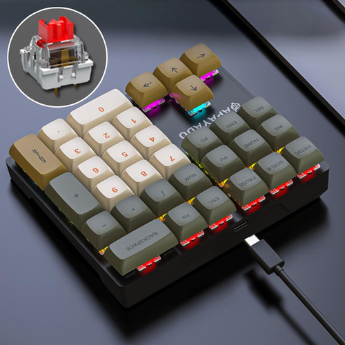 Teclado Numérico Con Cable De 33 Teclas, Fácil Un Eje Rojo