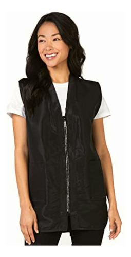 Betty Dain Glitz Vest With Rhinestone Zipper, Black,