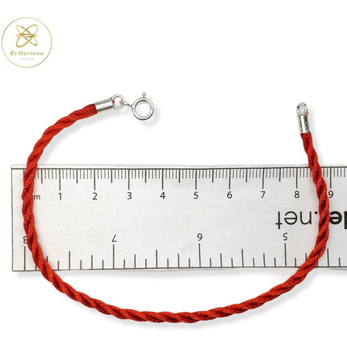 Imagen 7 de 8 de Pulsera Plata Hilo Seda Rojo Con Dije San Benito